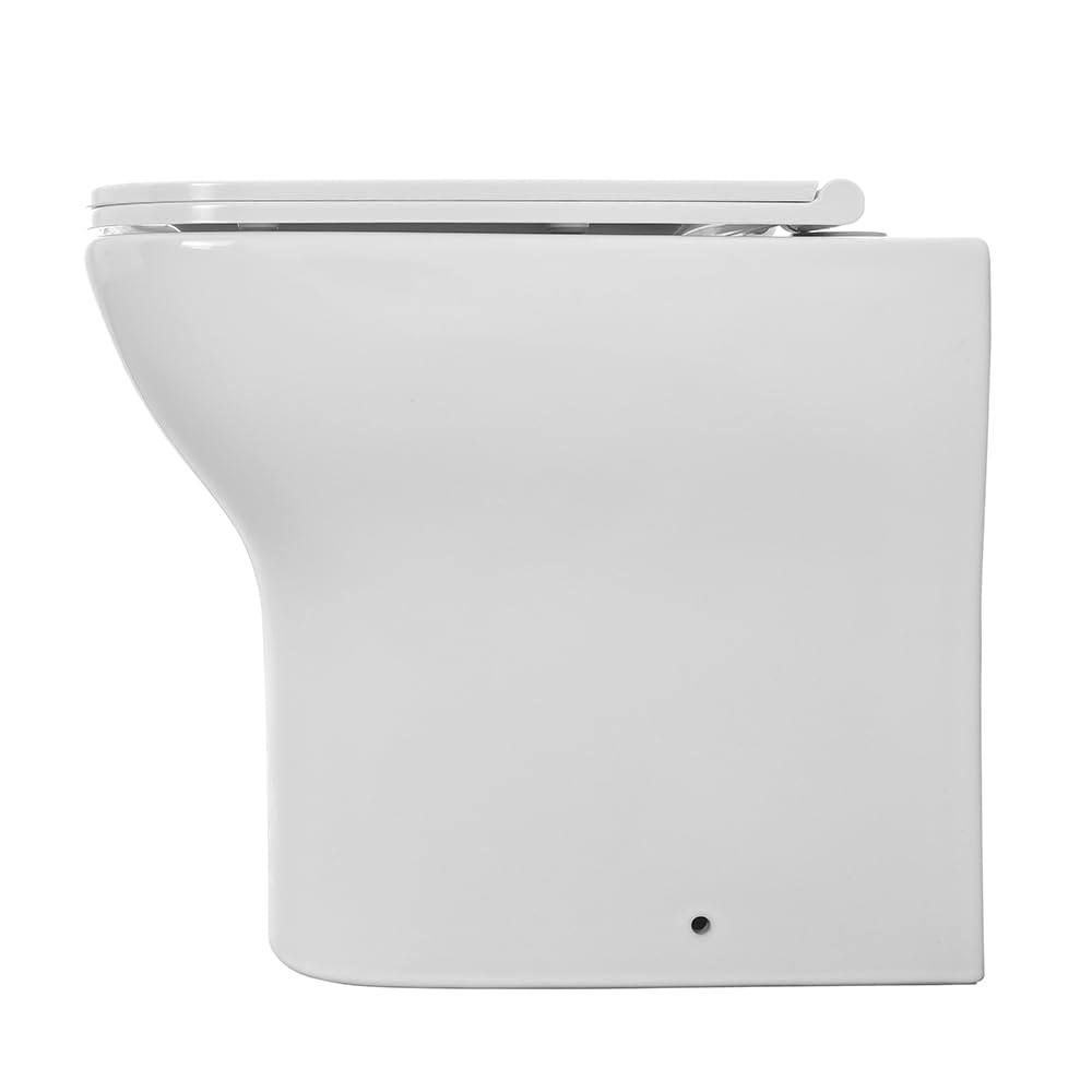Wc singolo filomuro senza brida bianco lucido, scarico multiplo a parete o a pavimento, fissaggi inclusi, PLANA