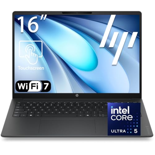 Image of HP OmniBook 3 16 AI Touchscreen Laptop, 16 inch 2K WUXGA IPS Display, Intel Core Ultra 5 225U, 8GB RAM, 512GB PCIe SSD, Wi-Fi 7, FHD Webcam, Numeric Keypad, Dual USB-C, Windows 11 Home