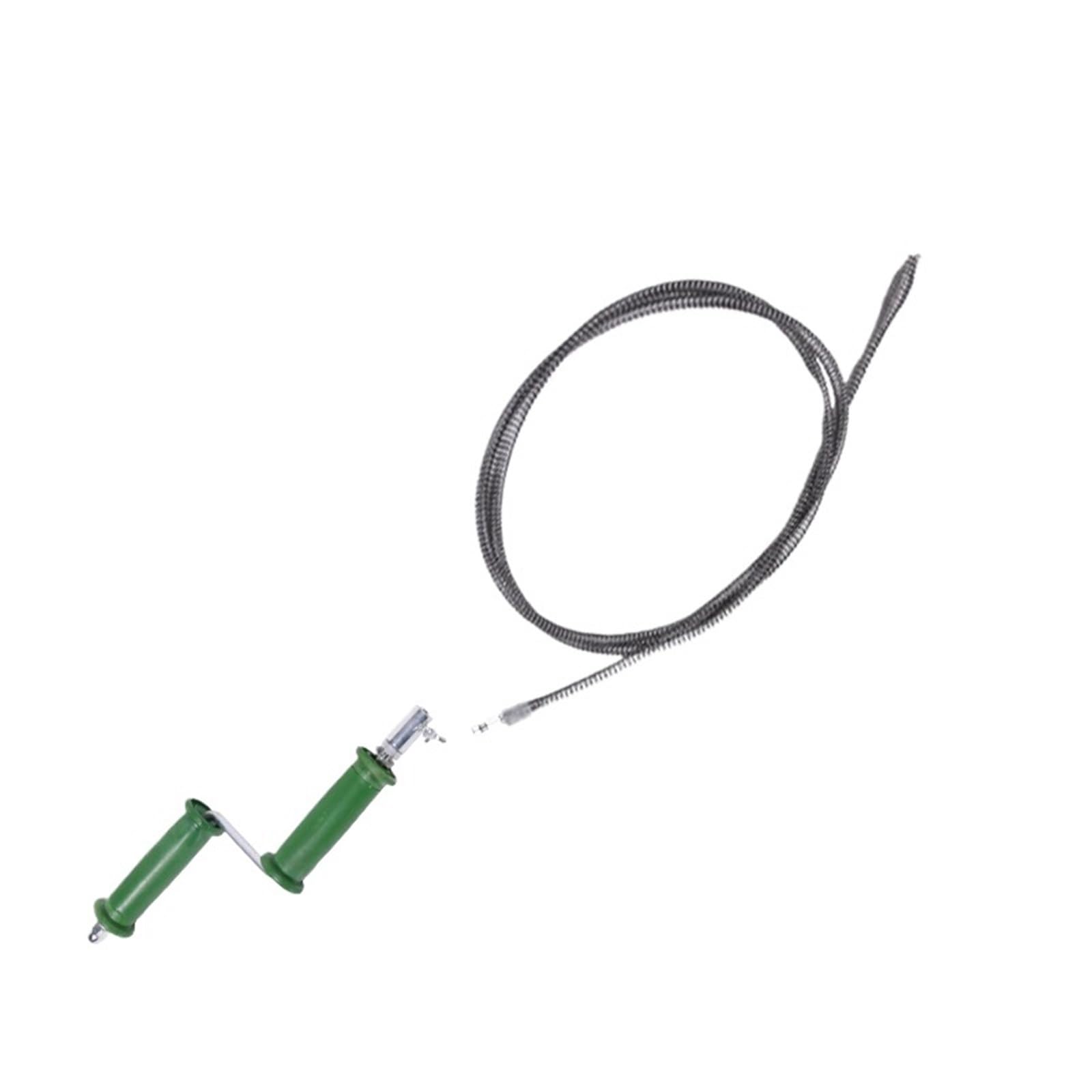 Cepillo para desagües Tubería de desatascador alcantarillado multifuncional, fontanería barrena dragado fregadero resorte Metal Flexible Para la limpieza(Green 2M)