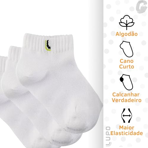 Kit 09 Pares de Meias Cano Curto Infantil Lupo Algodão Crianças Unissex | 28-31 | KIT - G