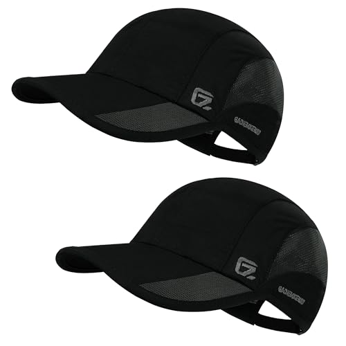 GADIEMKENSD Outdoor Running Hat Men's Cooling UPF50+ Womens Baseball Cap Sport Mesh Sun Hat Trucker Dad Hats Quick Dry Breathable Unstructured for Summer Camping Fishing Hiking Improved Black M