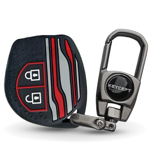 Image of KEYCEPT Tristar Key Cover for Suzuki Swift, Dzire, Ertiga, Baleno, Grand Vitara, Celerio, WagonR, Brezza, Scross, Fronx, Jimny, Ignis (2 Button Remote Key )(Type 2, Black).