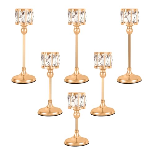 Crystal Tealight Candle Holders 2 Sets (6 Pcs)