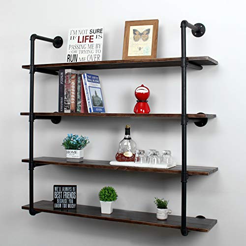 Weekly Top Sale MBQQ Industrial Retro Pipe Shelf 48in 4 Tier Wall Mounted,Rustic Floating Shelves,Farmhouse Kitchen Bar Shelving,Home Decor Book Shelves,DIY Bookshelf Hanging Wall Shelves,Black Big Sale MBQQ Industrial Retro Pipe Shelf 48in 4 Tier Wall Mounted,Rustic Floating Shelves,Farmhouse Kitchen Bar Shelving,Home Decor Book Shelves,DIY Bookshelf Hanging Wall Shelves,Black