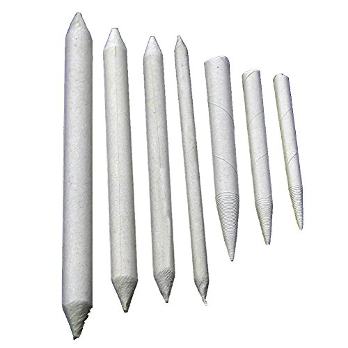 HeroNeo 8pcs Sets Blending Stump Tortillion Assortment Double Ended Durable Pa...