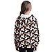 Hawapod Girl Oversized Hoodie Dog Heart Print Comfort Fashion Animal Pullover Sweatshirt Half Zip Long Sleeves Black Hoodies For Girl Size 4-15