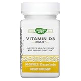 Nature's Way Vitamin D3 Max**, High Potency Vitamin D3, Supports Healthy Bones and Teeth*, Supports Immune Health*, 5000 IU (125 mcg) per Serving, 240 Softgels (Packaging May Vary)