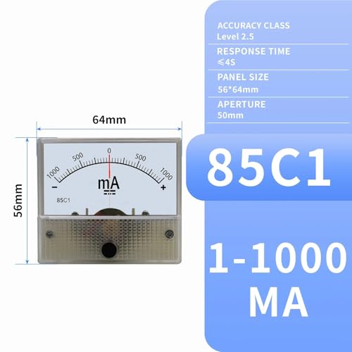 Ampèremètre CC 10mA analogique bidirectionnel pour mesure de courant continu