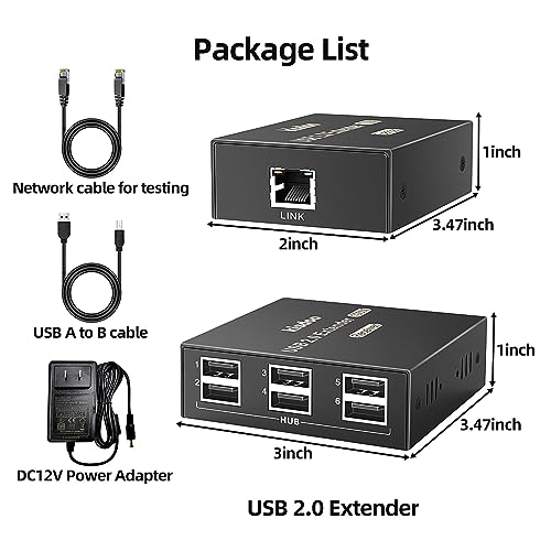 Rallonge USB 2.0 RJ45 Cat6 prolongateur 61m Hub 6 ports 480 Mbps MacOS Android