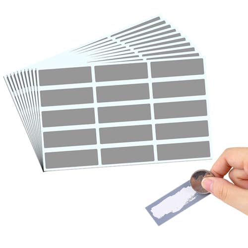 RDNKVB Autocolantes cinzentos, 100 peças, cartão de raspadinha autocolante adesivo, Scratch Sticker, arranhões autocolantes de raspador e GANA retângulo etiquetas de raspador para postal, presente