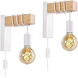 Enchufe 2 en 1 y cableado: el foco de pared se suministra con un cable de alimentación y un interruptor en línea. Puedes instalarlo sin ningún proceso complicado. Puede montar fácilmente la lámpara en la pared. La luminaria de pared se suministra con un práctico kit de montaje que facilita mucho la instalación. Retire el cable conector cuando instale en cable fijo.