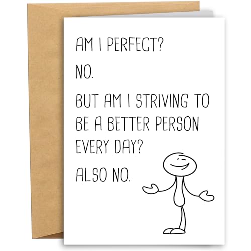 RYYike Funny Perfection Sympathy Card for Friend, Gen-Z Quote Friendship Card for Men Women, Naughty...