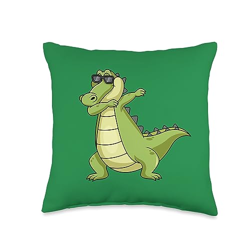 Dabbing Alligator Funny Dab Dance Throw Pillow
