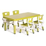 【Escritorio y asiento de altura ajustable】Tanto la mesa como la silla pueden ajustar la altura, se adaptan a niños y niñas de 2 a 10 años. La almohadilla de mesa ajustable resuelve el problema del suelo irregular de manera efectiva; las piernas inclinadas evitan que los niños se den la vuelta mientras juegan.