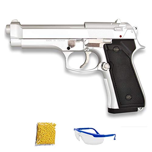 HFC HA-118BE Argent. Pistolet Airsoft Calibre 6 mm (Arme à air comprimé à Billes en Plastique ou PVC). Système : Ressort. [Puissance : 0,33 Joules]