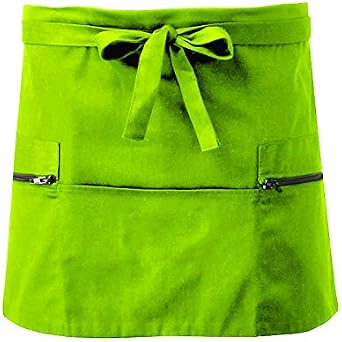 Set of 4 Short mini Zip Pocket Bar Money waist serving Apron ideal for Waiter, Cocktail Waitress and bar tenders