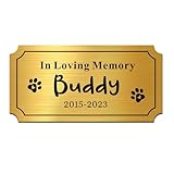 Engraved Name Plates 2' x 4' Urn Name Plate Engraved Trophy Plates Name Plates for Urns Custom Engraved Brass Plaques with Adhesive Backing(Gold, Design 2)