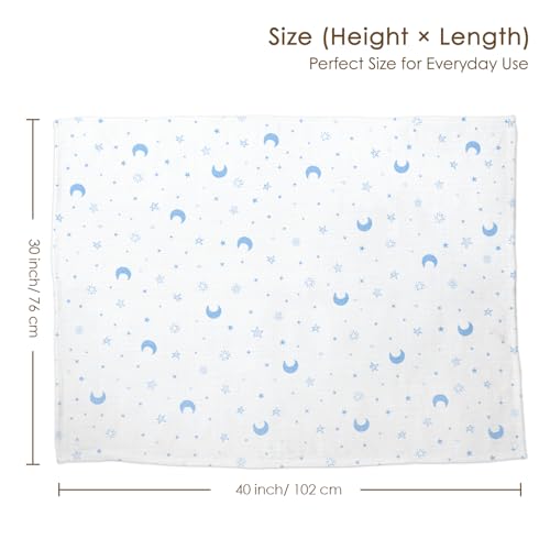 Image of Star Moon Baby Blankets for Boys Girls, Soft Nursery Minky Blankets with Muslin and Dotted Fleece Back 30x40 inches, Receiving Bed Quilt for Newborn, Infants, Toddlers
