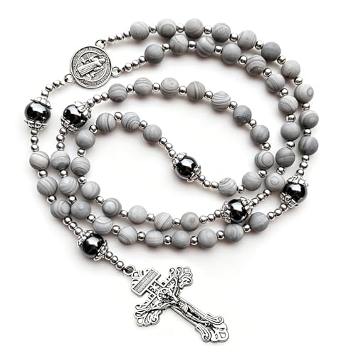 LinZengYo 8mm Catholic Stone Rosary Beads by LinZengYo - Used condition - US$14.07