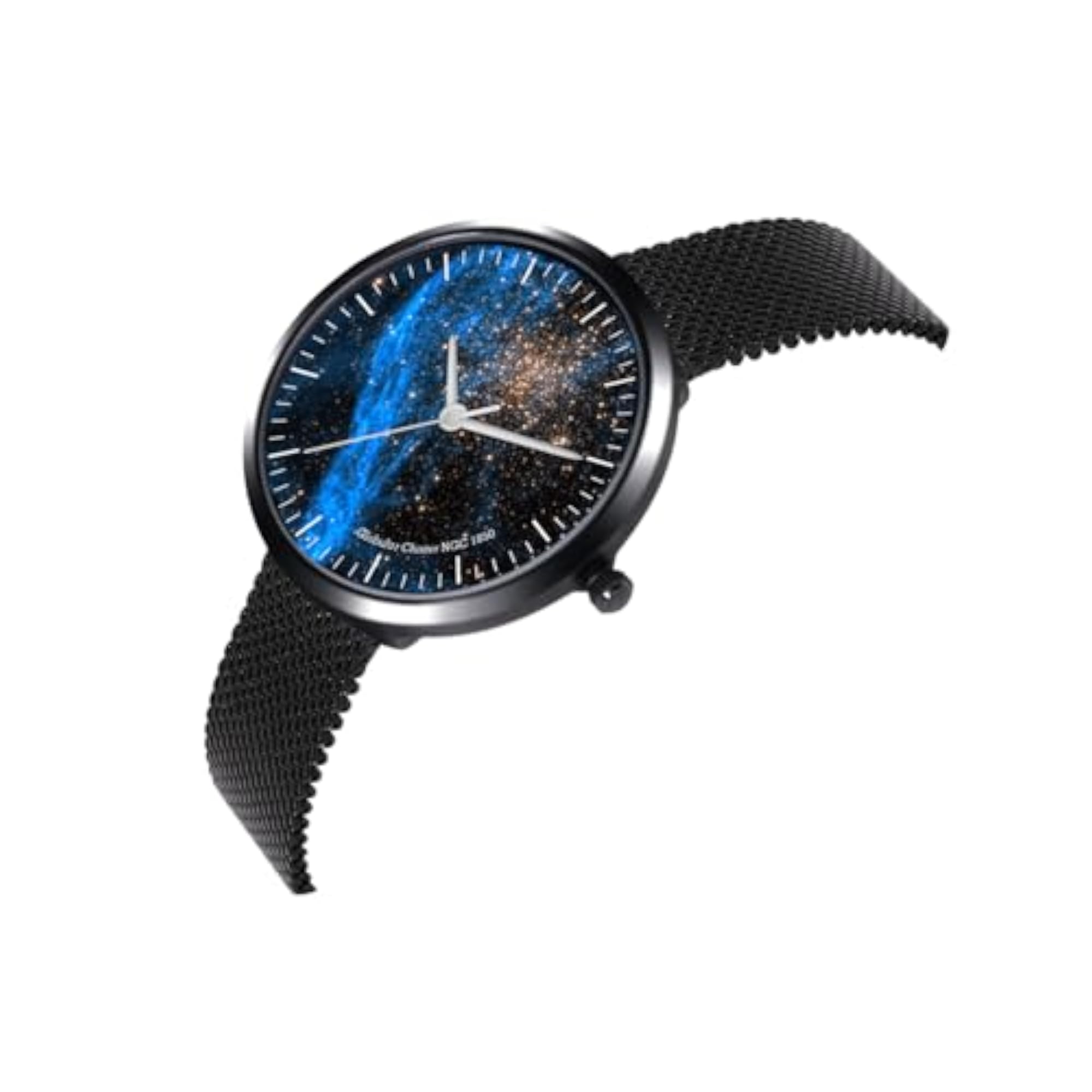 Women's NASA Approved Global Cluster NGC 1850 Watch with Black Mesh Band