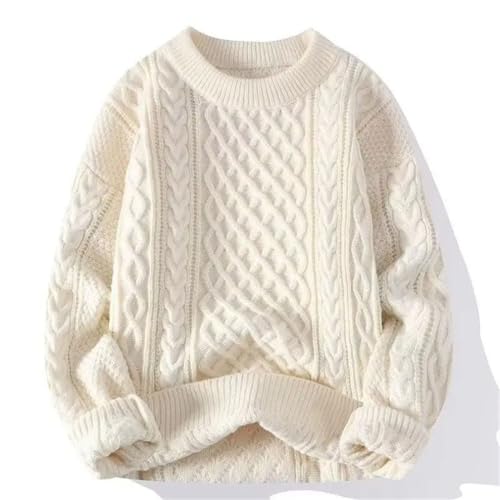 Men Solid Striped Knitted Sweater Crew Neck Long Sleeve Loose Daily Casual Knitted Pullovers Tops3