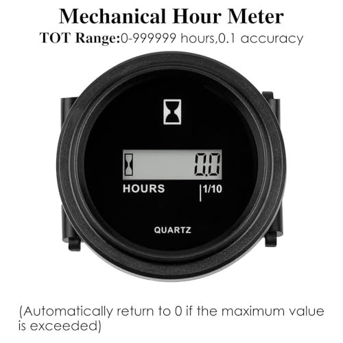 NInE-ROnG NR-HM005DC Stundenzähler DC 4.5-90V Runder LCD Stundenzähler Quarz Stundenzähler für Gabelwagen Boot Traktor Generator Motor Mäher