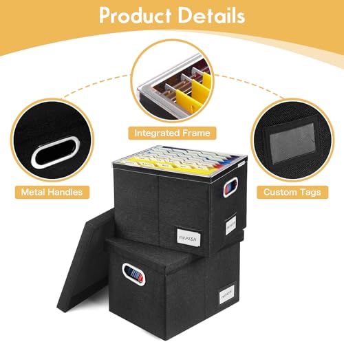 Ywpxsn PX-CMWJH-1 File Organizer Box With Lid - Hanging File Box With One-Piece Plastic Frame thumb #3