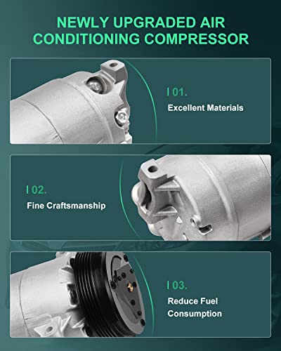Image of SCITOO AC Compressor for Chevy for Cavalier 2.2L 2002-2005 | Fast Cooling, Ultra Low Noise (≤72 dB) Air Conditioner Compressor for Summer, with Clutch, 1520741 10344861 1020741 621198