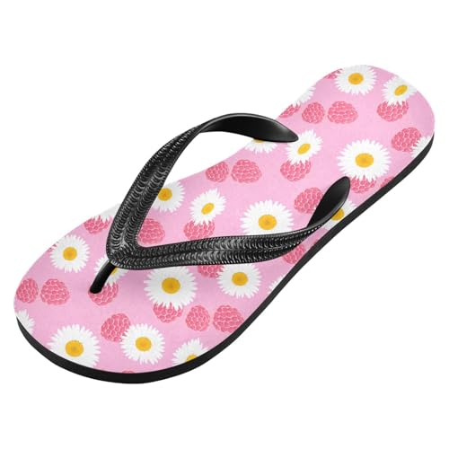 Raspberry Fruit Flower Flip Flops for Beach Thong Sandals Anti-slip Lightweight Shower Shoes for Summer Swim Travel2