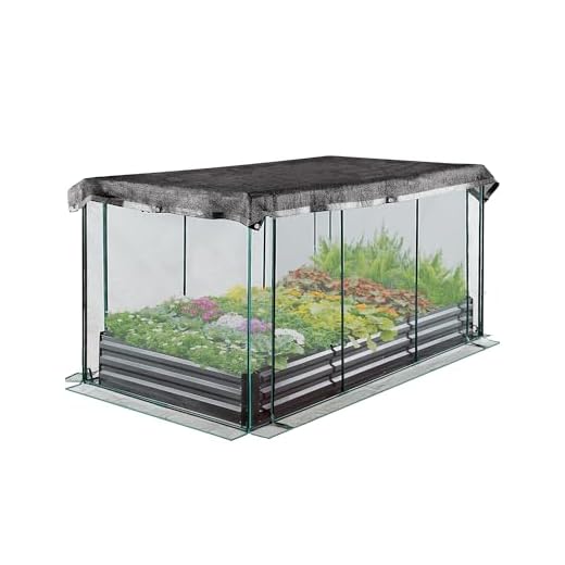 Quictent Galvanized Raised Garden Bed 8x4x1 Ft with Crop Cage Plant Protection Net Tent and Shade Cloth Kit Metal Planter Box Bottomless Planting Vegetables Outdoor Backyard Included T Tags Wing Nuts