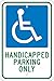 NMC Traffic Sign, Handicapped Parking Only, 18" X 12", White/Blue/Green, TM145J