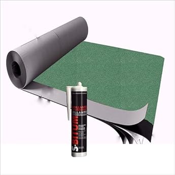 Foto di FUTURAZeta - Membrana Guaina Bituminosa AUTOADESIVA Ardesiata VERDE - Doppia Armatura Poliestere + cartuccia Adesiva Sigillante (5 Mq)