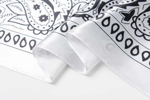 Image of 35 inch Men's Silk Cowboy Scarf - Oversized Western Bandana Neckwear, Large Square Scarf with Gift Packaging
