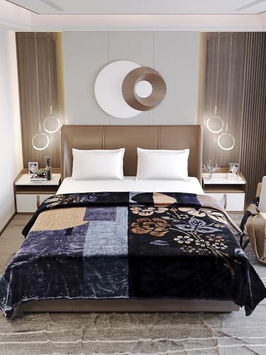 Image of Monte Carlo Double Bed Heavy Winter Blanket Moon Valley 2 Ply Box Pack 871 GSM | 4.5 KG, (240x220 CM) Navy Blue