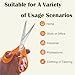 Stainless Steel Precision-ground Scissors for All Purposes, Yard and Garden Tool, Scissors for Office, Craft, Sewing, Fabric, Orange