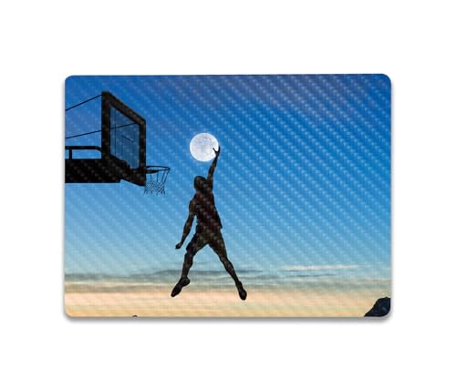 Image of MightySkins Carbon Fiber Skin Compatible with Microsoft Surface Laptop Go 3 (2023) Full Wrap Kit - Moon Dunk | Protective, Durable Textured Carbon Fiber Finish | Made in The USA