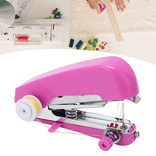Mini Máquina de Coser Manual, Portátil de Bolsillo Púrpura para Uso Doméstico y de Viaje