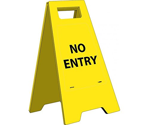 National Marker HDFS205 "No Entry" Floor Sign, Heavy Duty, English Only, 24.63" x 10.75"