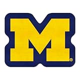 Fanmats 8325 University of Michigan Wolverines Nylon Mascot Shaped Rug, 36 Inch x 42 Inch