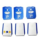 AoutoRui 3X Parkscheibe mit Eiskratzer für Auto und Motorrad | Parkuhr inkl. mit 3 integrierten Einkaufswagenchips und Eiskratzer | Parkscheiben | Parking Disc (3, Blaue)