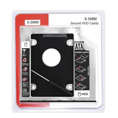 Storite 2nd Bay 9.5mm Universal Caddy for Laptop, 2.5" SATA HDD/SSD, Plastic