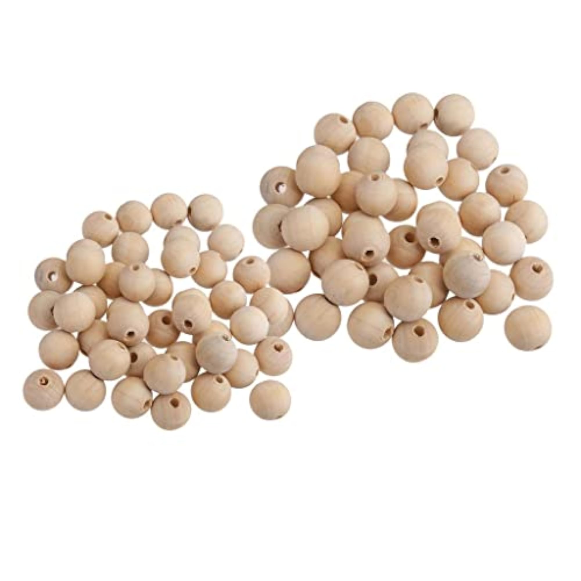 100 Pack Natural Wooden Unpainted Craft Beads for DIY Jewellery Making