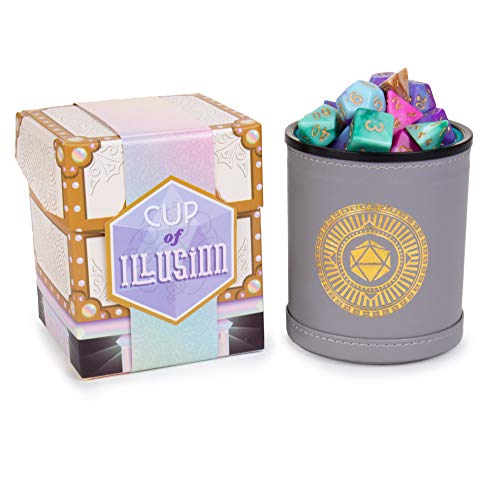 Wiz Dice Cup Of Illusion - 35 Polyhedral Dnd Dice & Dice Shaker Cup & Box For Storage (5 Set Of 7 Unique Colors) -Polyhedral Role Playing Dice In Unique Colors - Dnd Accessories For Ttrpg Dice Games #TOP6