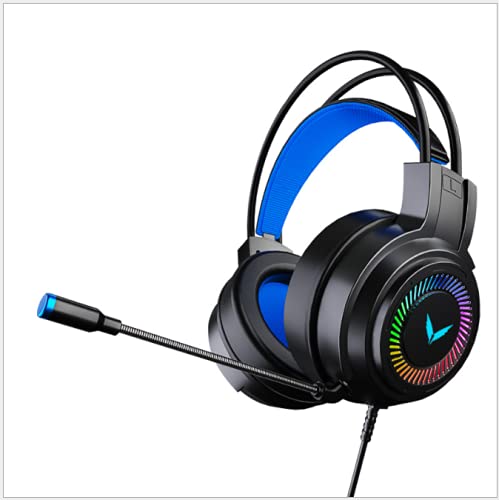 Auriculares Gaming Cascos Gaming De Estéreo con Micrófono Cascos Gaming 3.5mm Jack con Luz LED Bass Surround Y Cancelación De Ruido Auriculares Compatible Cover