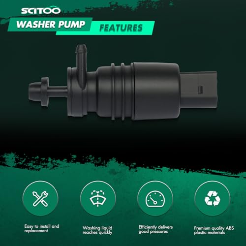 Image of SCITOO Windshield Washer Pump Fits For 1997-2007 for Mercedes-Benz C230, Replacement OE# 67128362154, 2 - Pin