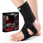 Welnove Drop Foot Brace for Walking - AFO Ankle Brace with Arch Support, Relieve the Instability of Lower Limbs by Foot Drop, MS, TBI, Spinal Cord Injury, Cerebral Palsy (2 Pack, Left & Right, Black)