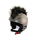 Helm-Irokese für den Skihelm, Snowboardhelm, Kinderskihelm, Kinderhelm, Motorradhelm oder Fahrradhelm - - Der HINGUCKER - Der Helm-Aufkleber für Kinder und Erwachsene HELMDEKO (Schwarz)