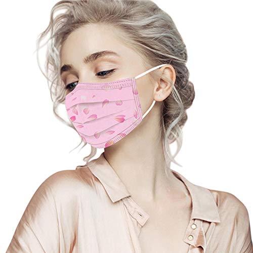 10PC Femme Fleurs_Masque, 3 Plis Spunlace, wuayi Rose Exquis 3D Fleurs de Cerisier Thème, Ajustable, Réutilisable, Les Loisirs, Le Sport, Cyclisme, Camping, Voyage, Unesexe Femme Hommes (A) Cover