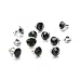 100 Sets Cz Crystal Rapid Rivets Silver Color Spots Studs Double Cap for DIY Leather-Craft (6mm, Emerald)
