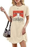 Tolles Geschenk: Das kurzärmelige Cowgirl-Kleid für Damen ist das beste Geschenk für Rodeo-Liebhaber, Freunde, Mütter, Ehefrauen, Tanten, Töchter, Jubiläen, Musikpartys, Feiertage und andere Geschenke. Tipps: maschinenwaschbar, nicht bleichen oder in heißem Wasser waschen.